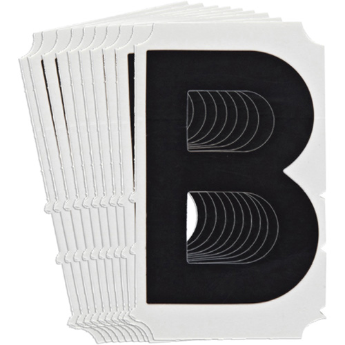 &eacute;tiquettes de lettres et chiffres gothiques individuels Quick-Align, B, 4" h, Noir Pronet Distribution