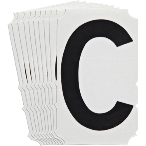 &eacute;tiquettes de lettres et chiffres gothiques individuels Quick-Align, C, 4" h, Noir Pronet Distribution