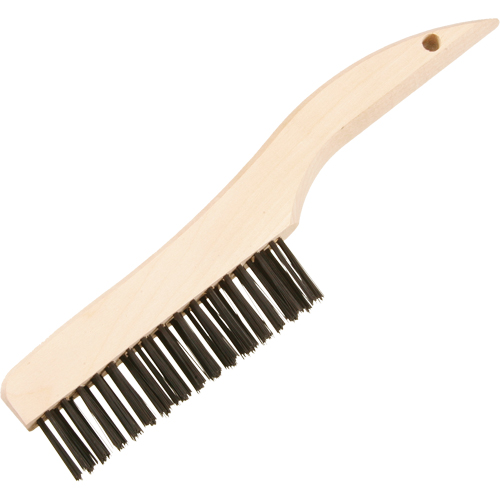 Brosses de nettoyage &agrave; manche en patin, Acier, 4 x 16 rangs de fils, Longueur 10" Pronet Distribution