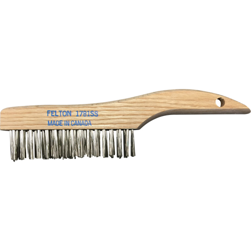 Brosses de nettoyage &agrave; manche en patin, Acier inoxydable, 4 x 16 rangs de fils, Longueur 10" Pronet Distribution