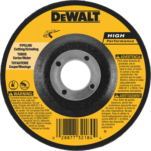 High Performance Pipeline Wheel, 5" x 1/8", 7/8" Arbor, Aluminum Oxide, Type 27 Pronet Distribution