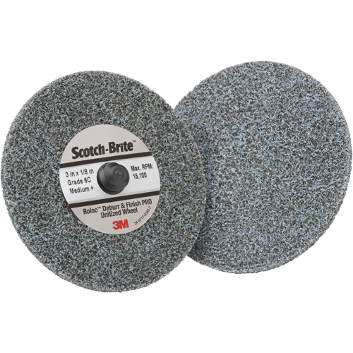 Roloc Deburr & Finish Pro TR Unitized Wheel, 3" x 1/8", Medium Grit, Ceramic Pronet Distribution