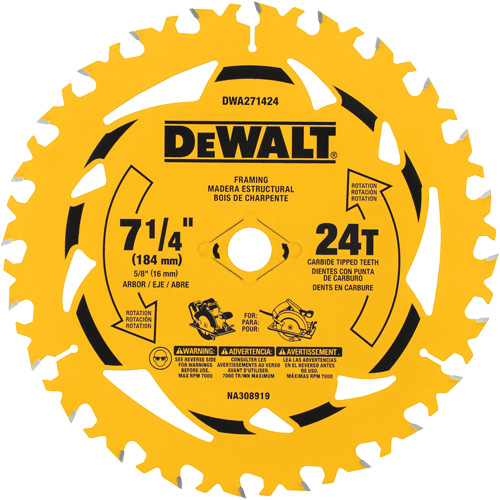 Circular Saw Blade, 7-1/4", 24 Teeth, Wood Use Pronet Distribution