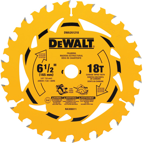 Framing Circular Saw Blade, 6-1/2", 18 Teeth, Wood Use Pronet Distribution