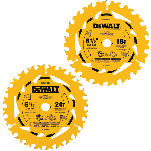 Circular Saw Blade Combo Pack, 6-1/2", 18/24 Teeth, Wood Use Pronet Distribution