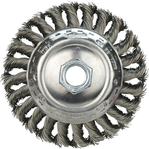 Bevel Knot Brush, 4" Dia., 0.023" Fill, 5/8"-11 Arbor Pronet Distribution