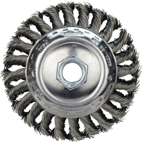 Twist Know Wire Wheel, 4" Dia., 0.02" Fill, 5/8"-11 Arbor, Carbon Steel Pronet Distribution