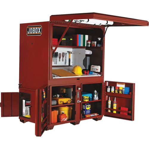 Field Office Jobsite Box, 63" W x 42" D x 80" H, Steel, Red Pronet Distribution