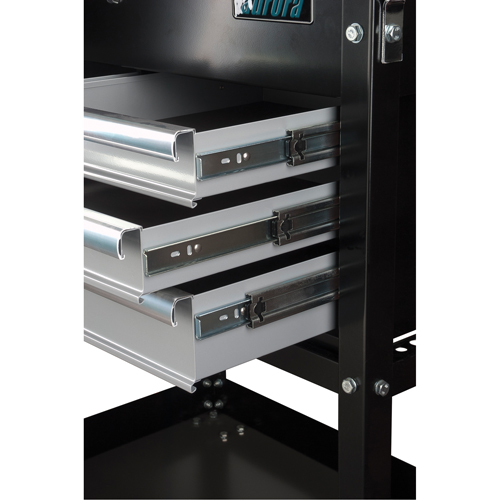 Utility Cart, 4 Drawers, 18" L x 33" W x 39" H, Black Pronet Distribution