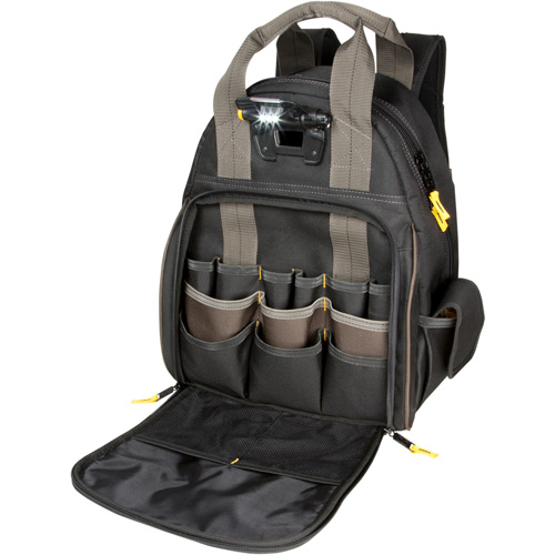 Sacs &agrave; dos pour outils Techgear &agrave; 53 pochettes, 16" lo x 13-1/4" la, Noir, Polyester Pronet Distribution