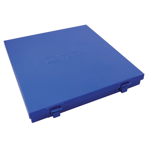 Boîte en m&eacute;tal mince, 10-1/2" P x 9-1/4" la x 1-1/4" h, Bleu Pronet Distribution