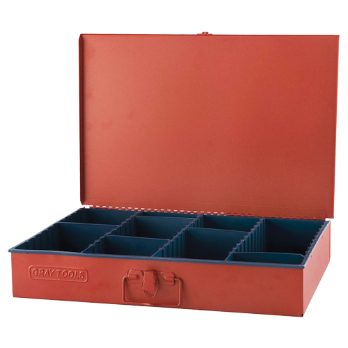 Compartment Box With 12 Adjustable Compartments, 12" D x 18" W x 3" H, Red Pronet Distribution