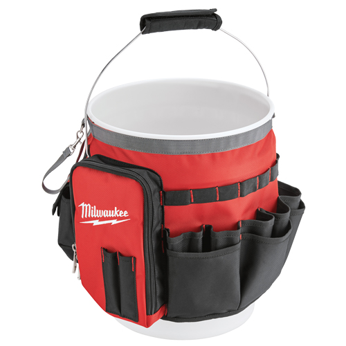Bucket Organizer Bag, 10" L x 10" W x 13-1/2" H, Nylon, Red Pronet Distribution