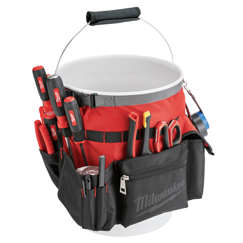 Bucket Organizer Bag, 10" L x 10" W x 13-1/2" H, Nylon, Red Pronet Distribution