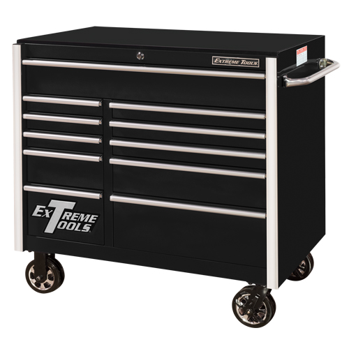 RX Series Rolling Tool Cabinet, 11 Drawers, 41-1/2" W x 25-1/2" D x 40-1/2" H, Black Pronet Distribution