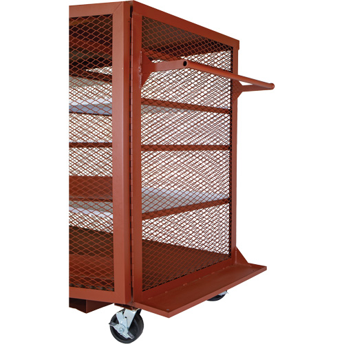 Mobile Mesh Cabinet, Steel, 22 Cubic Feet, Red Pronet Distribution