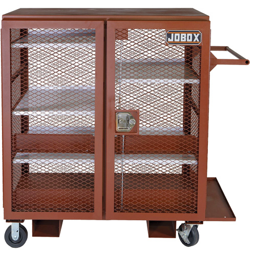 Armoire mobile en treillis, Acier, 37 pi³, Rouge Pronet Distribution