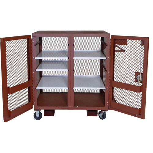 Armoire mobile en treillis, Acier, 37 pi³, Rouge Pronet Distribution