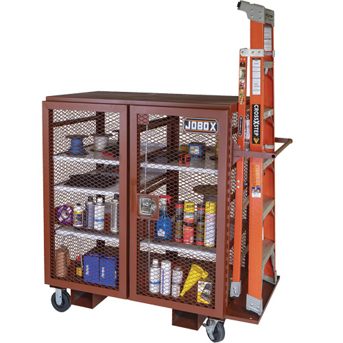 Armoire mobile en treillis, Acier, 37 pi³, Rouge Pronet Distribution