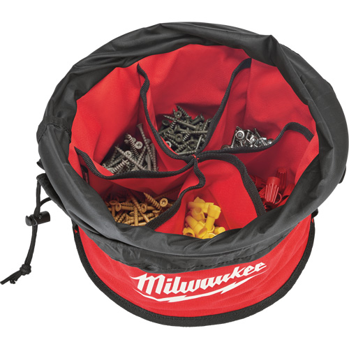 Parachute Organizer Bag, 11-4/5" L x 11-4/5" W x 11" H, Nylon, Black/Red Pronet Distribution
