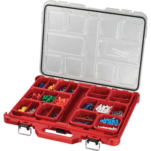Packout Low-Profile Organizer, 19-3/4" x 16-2/5" x 2-1/2", Black/Red Pronet Distribution