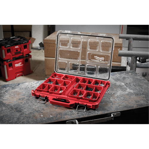 Packout Low-Profile Organizer, 19-3/4" x 16-2/5" x 2-1/2", Black/Red Pronet Distribution