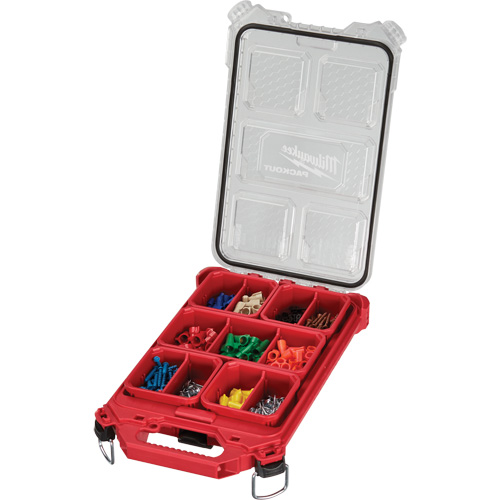 Packout Compact Low-Profile Organizer, 16-2/5" x 9-3/4" x 2-1/2", Black/Red Pronet Distribution