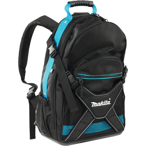Jobsite Backpack, 9-1/2" L x 15" W, Black/Blue, Polyester Pronet Distribution