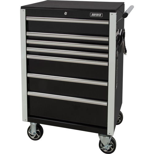 Chariot &agrave; outils &agrave; usage intensif, 7 tiroirs, 28" la x 22" p x 42-3/8" h, Noir Pronet Distribution