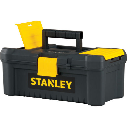 Coffre &agrave; outils avec plateau Essential, 12-1/2" la x 7-3/8" p x 5-1/8" h, Noir/Jaune Pronet Distribution