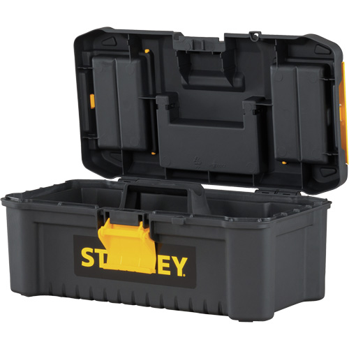 Coffre &agrave; outils avec plateau Essential, 12-1/2" la x 7-3/8" p x 5-1/8" h, Noir/Jaune Pronet Distribution