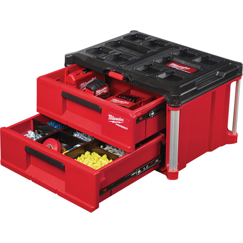 Boîte &agrave; outils avec 2 tiroirs Packout, 16-1/3" x 14-1/3" x 22-1/5", Rouge Pronet Distribution