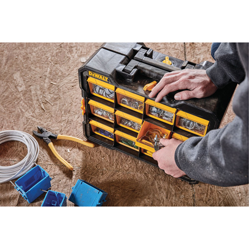 Organisateur Flip-Bin, 3-7/8" la x 17-3/4" p x 13-7/8" h, Noir/Jaune Pronet Distribution