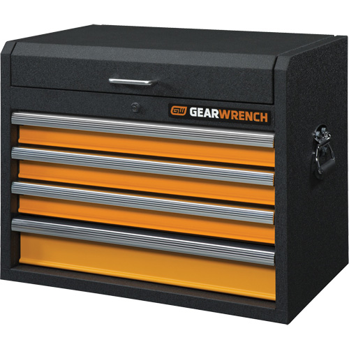 GSX Series Tool Chest, 26" W, 4 Drawers, Black/Orange Pronet Distribution