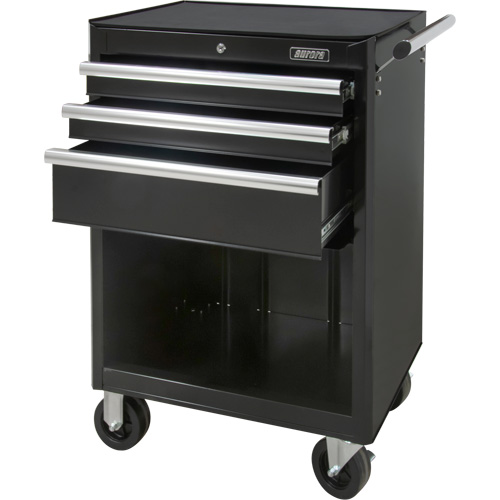 Industrial Tool Cart, 3 Drawers, 29-4/5" W x 21-1/5" D x 38-4/5" H, Black Pronet Distribution