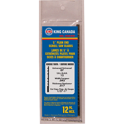 12-Piece Skip Tooth Scroll Saw Blades, Scroll cutting, 0.039" W x 5" L, 16 TPI Pronet Distribution