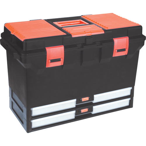 Coffres &agrave; outils en plastique, 22" la x 11" p x 14-1/2" h, Noir Pronet Distribution