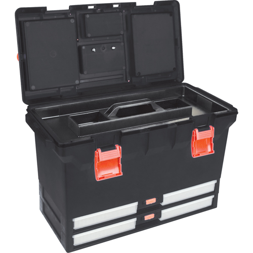 Coffres &agrave; outils en plastique, 22" la x 11" p x 14-1/2" h, Noir Pronet Distribution