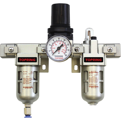 Filtreur/r&eacute;gulateur & lubrificateur modulaire Airflo (manom&egrave;tre compris), 1" NPTF Pronet Distribution