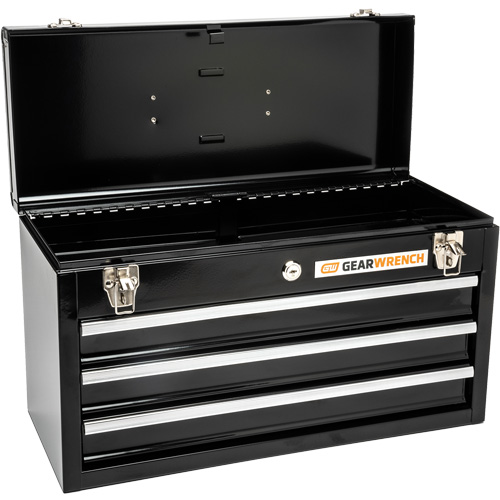 Boîte &agrave; outils portative, 20" la, 3 tiroirs, Noir Pronet Distribution