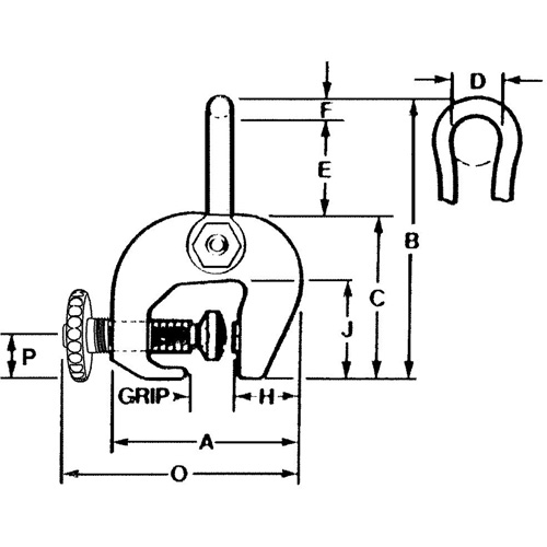 SAC Plate Clamp, 12000 lbs. (6 tons), 0" - 3" Jaw Opening Pronet Distribution