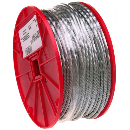 Wire Cable, 250' (76.2 m) x 1/4", 1400 lbs. (0.7 tons), Galvanized Pronet Distribution