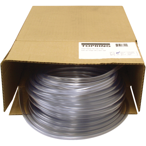Tubing, Air/Water, 0.375" OD x 100' L, PVC, Clear, 55 PSI @ 20°C Pronet Distribution