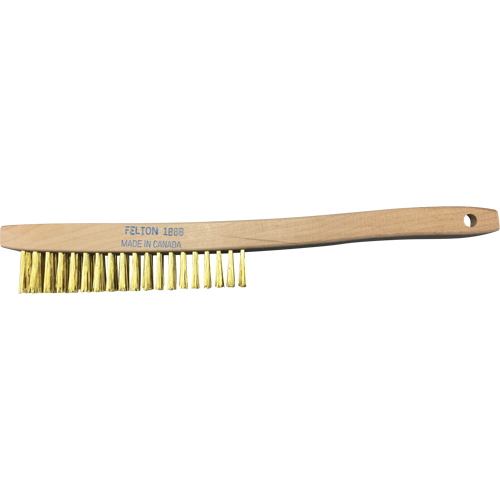 Curved-Handle Scratch Brushes, Brass, 4 x 19 Wire Rows, 14" Long Pronet Distribution