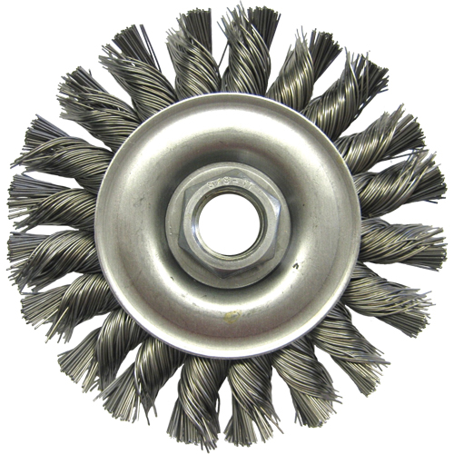 Wire Wheel Brushes, 4" Dia., 0.02" Fill, 5/8"-11 Arbor, Steel Pronet Distribution
