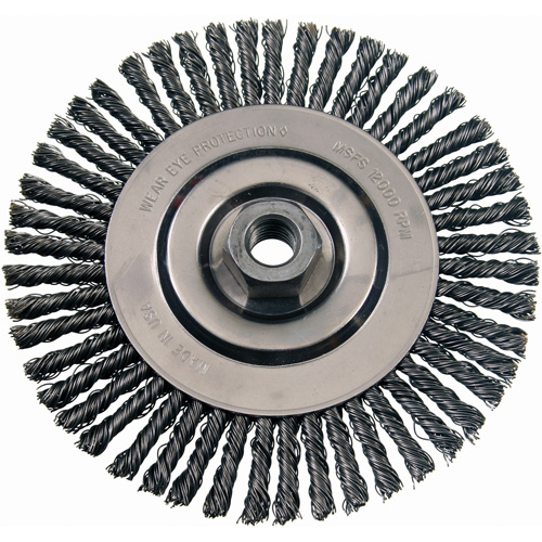 Wire Wheel Brushes, 4-7/8" Dia., 0.02" Fill, 5/8"-11 Arbor, Stainless Steel Pronet Distribution