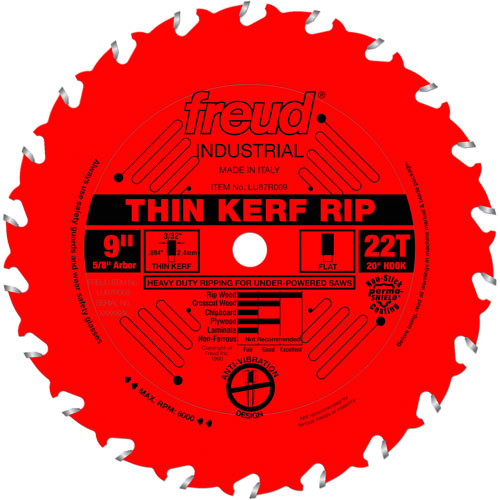 TCS Industrial Saw Blade - Rip/Crosscut Thin Kerf, 9", 22 Teeth, Wood Use Pronet Distribution