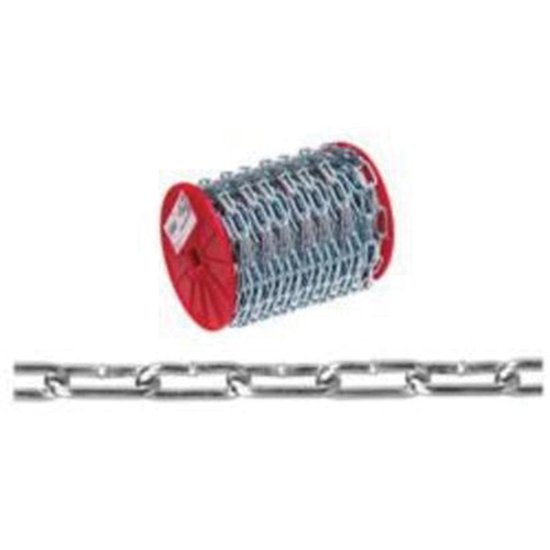 Straight Link Coil Chain, Low Carbon Steel, 2/0 x 120' (36.6 m) L, 520 lbs. (0.26 tons) Load Capacity Pronet Distribution