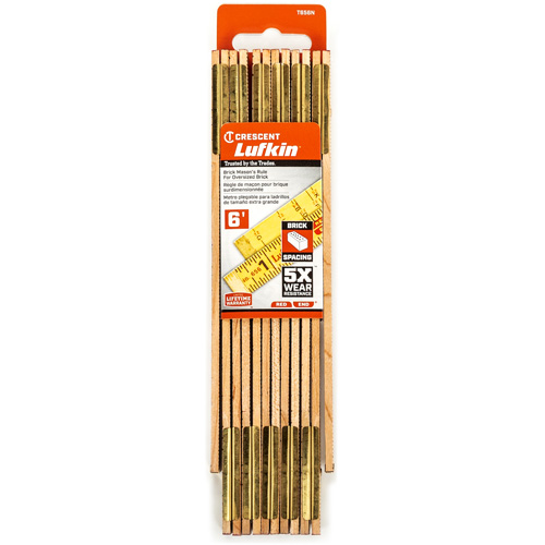 R&egrave;gle de maçon surdimensionn&eacute; Red End, 6' lo, Bois, Graduations de 1/16" Pronet Distribution