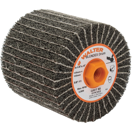 ALLSTEEL Two-In-One Finishing Drums, 4-1/4" Dia. x 4" W, 5/8"-11 Arbor, 80 Grit Pronet Distribution